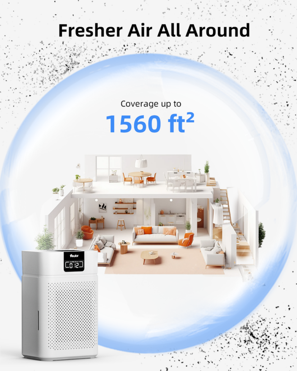 Air Purifiers Up To 1560 sqft H13 HEPA Air Cleaner