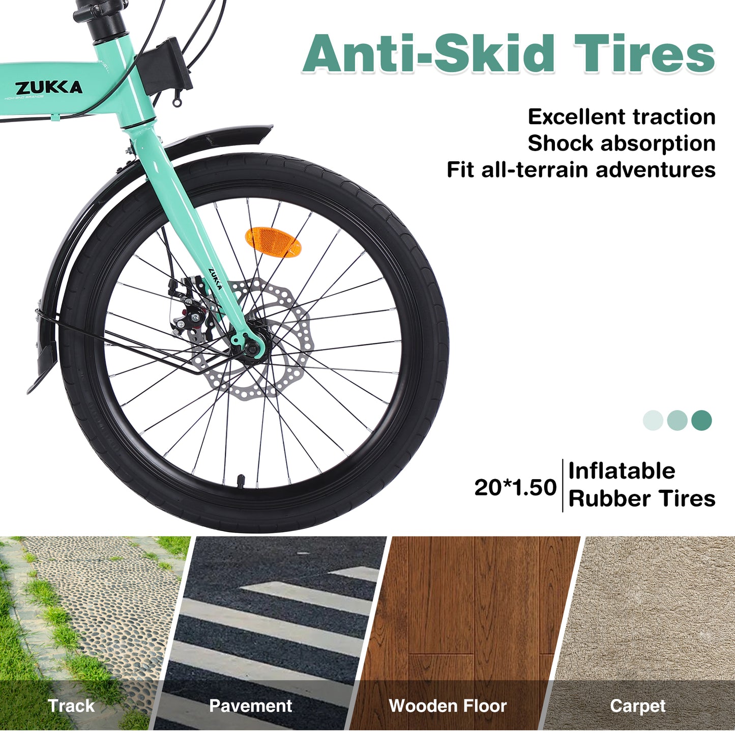 20" Folding Bike Steel Frame 7 Speed City Bike