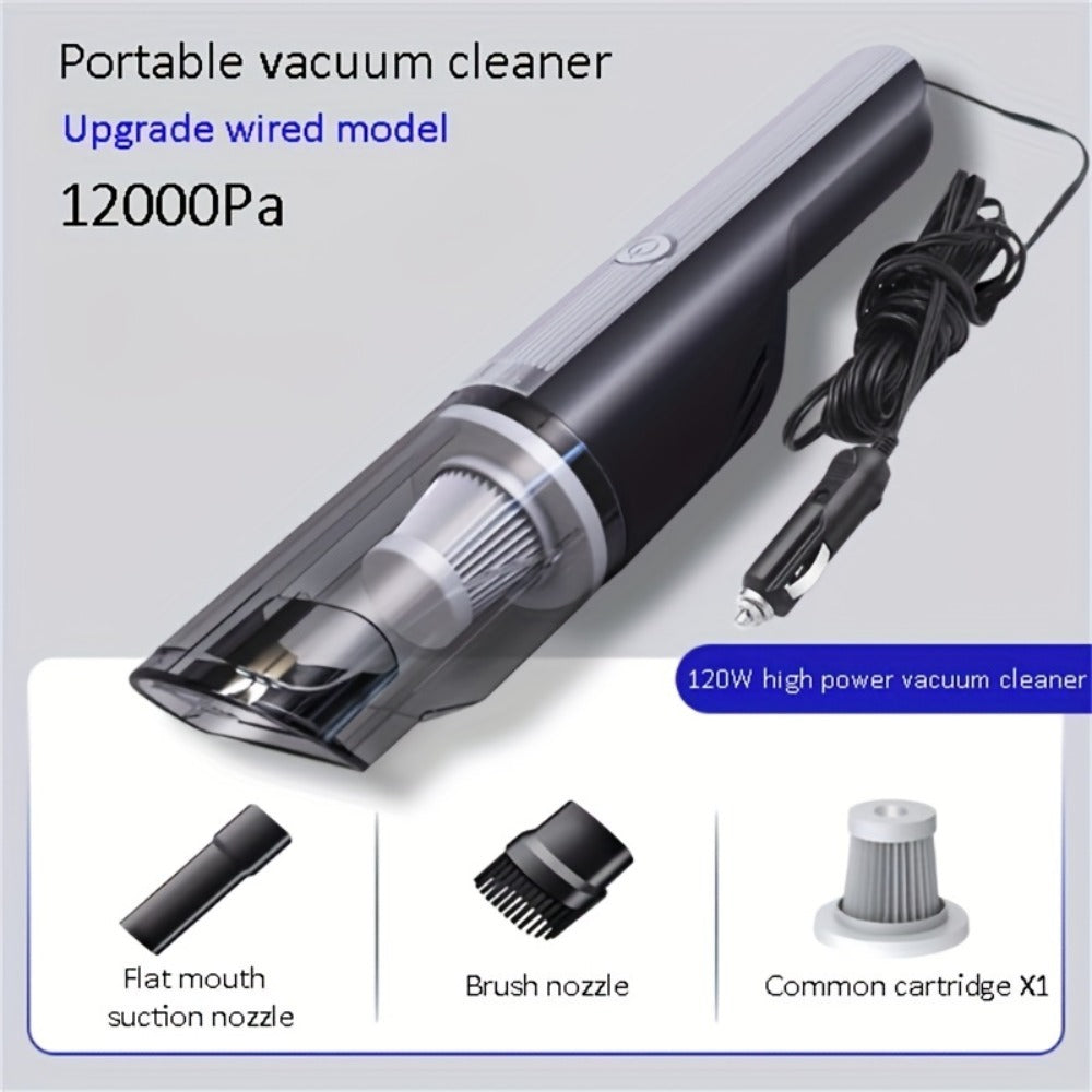 Wired Silver Car vacuum cleaner car with strong suction handheld vacuum rechargeable