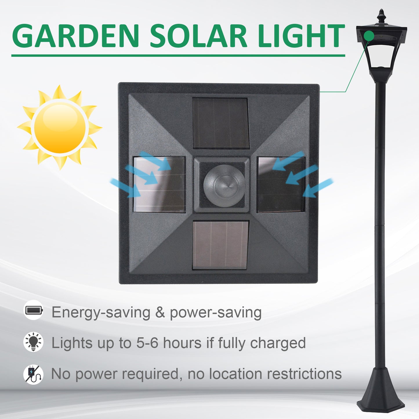 Solar Powered Outdoor Lamp / Street Light / Lamp