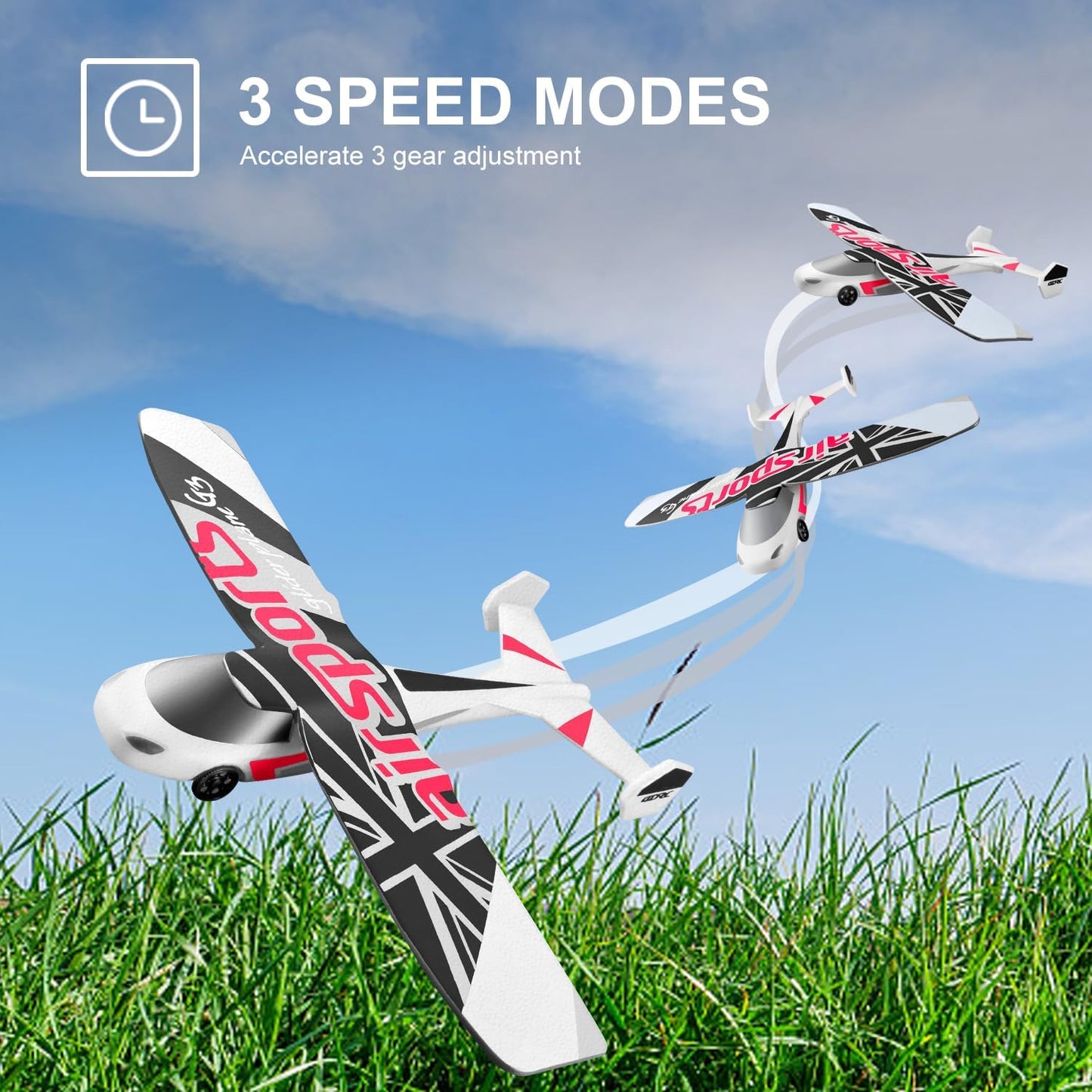 4DRC G3 RC Plane, 2.4Ghz Remote Control Airplane,Flying with 2 Batteries & Propeller