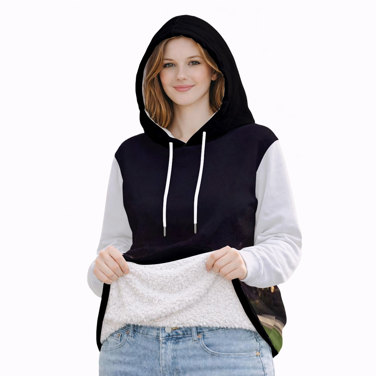 NEW!!! "THAT PART" branded (left sleeve/ BEVERLY HILLS Sign at night front/ rear) Women’s Fleece Lined Warm Hoodie