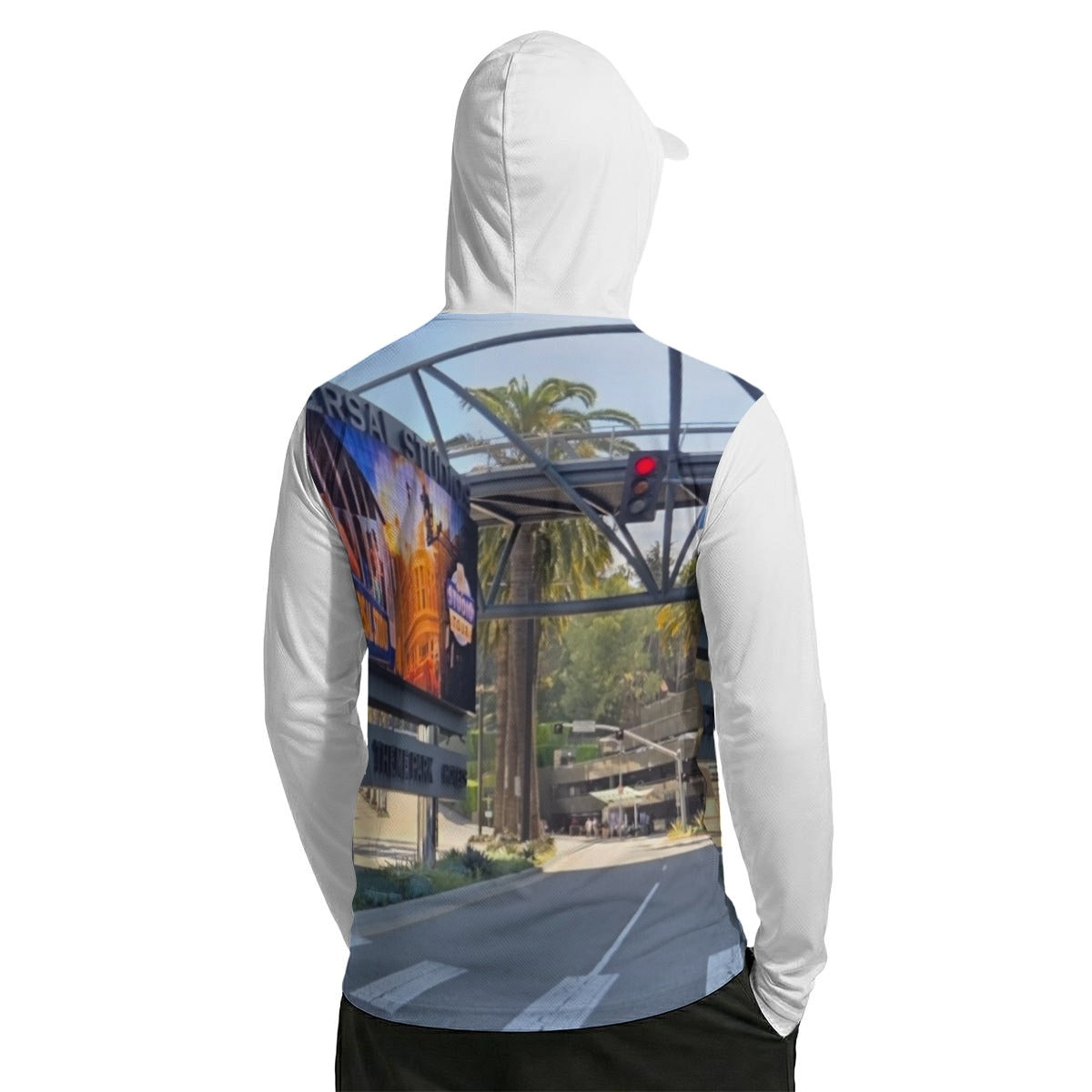 NEW!!! "THAT PART" branded (left sleeve/ UNIVERSAL Studios Sign front/ rear) Sun Protection Hoodie with Face Cover and Thumb Holes