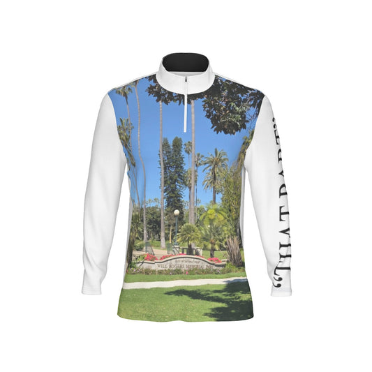 NEW!!! "THAT PART" branded (left sleeve/ Beverly Hills Will Rogers Park Sign front) Men's Sports Collar Jersey With Long Sleeve| Interlock