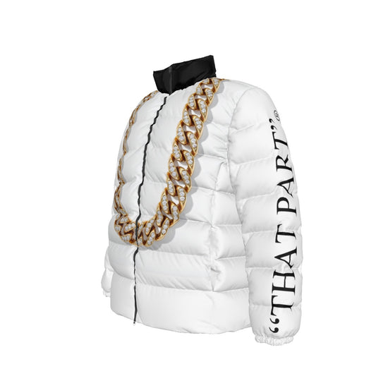 NEW!!! GOLD CHAIN (front & rear)Unisex Stand collar slim down jacket