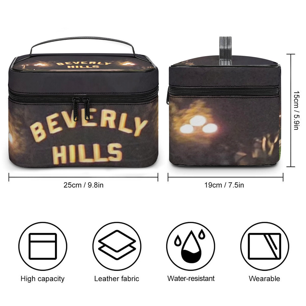 NEW!!! BEVERLY Hills Sign Large Capacity Toiletry Organizer Bag