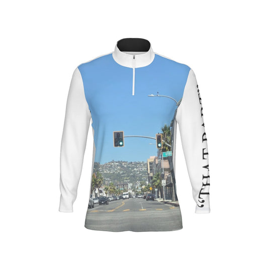 NEW!!! "THAT PART" branded (left sleeve/ Wilshire & Robertson blvd. Sign front) Men's Sports Collar Jersey With Long Sleeve| Interlock