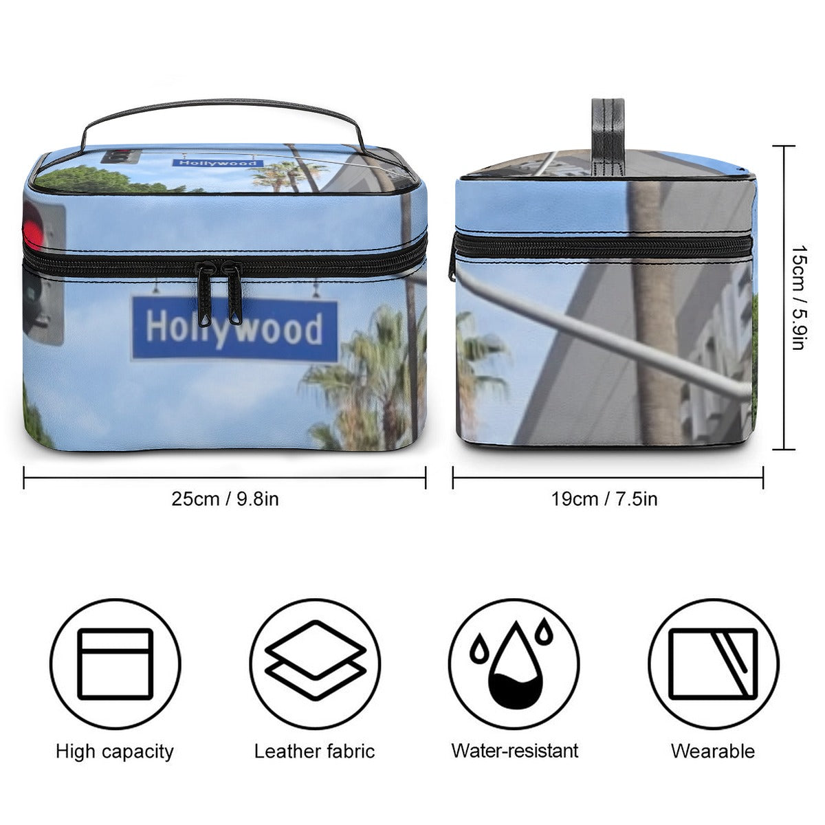 NEW!!! Hollywood Street Sign Large Capacity Toiletry Organizer Bag