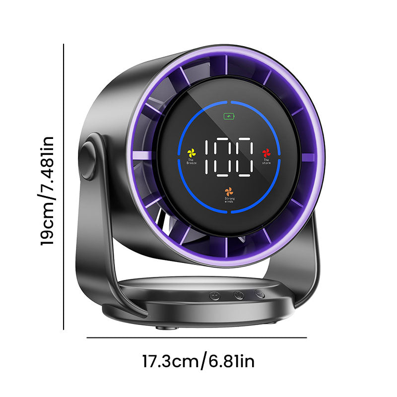 100-Speed High - Speed Circulating Fan for Home. 6 - Inch Charging Digital Display, Turbo Desktop Electric Fan