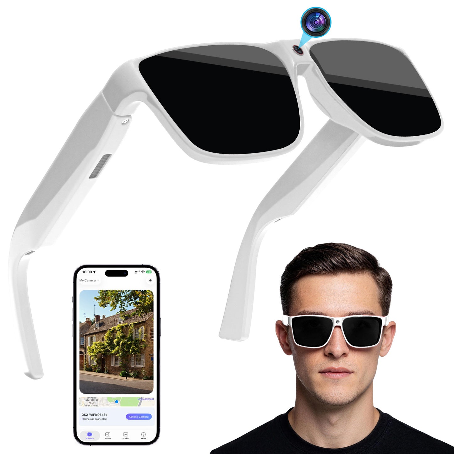 Camera Bluetooth HD Recording AI Smart Glasses