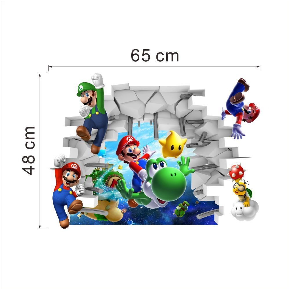 3D Mario Wall Sticker 3D Wall Sticker