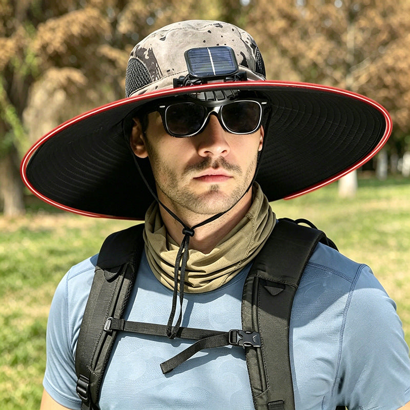 Solar-powered fan hat