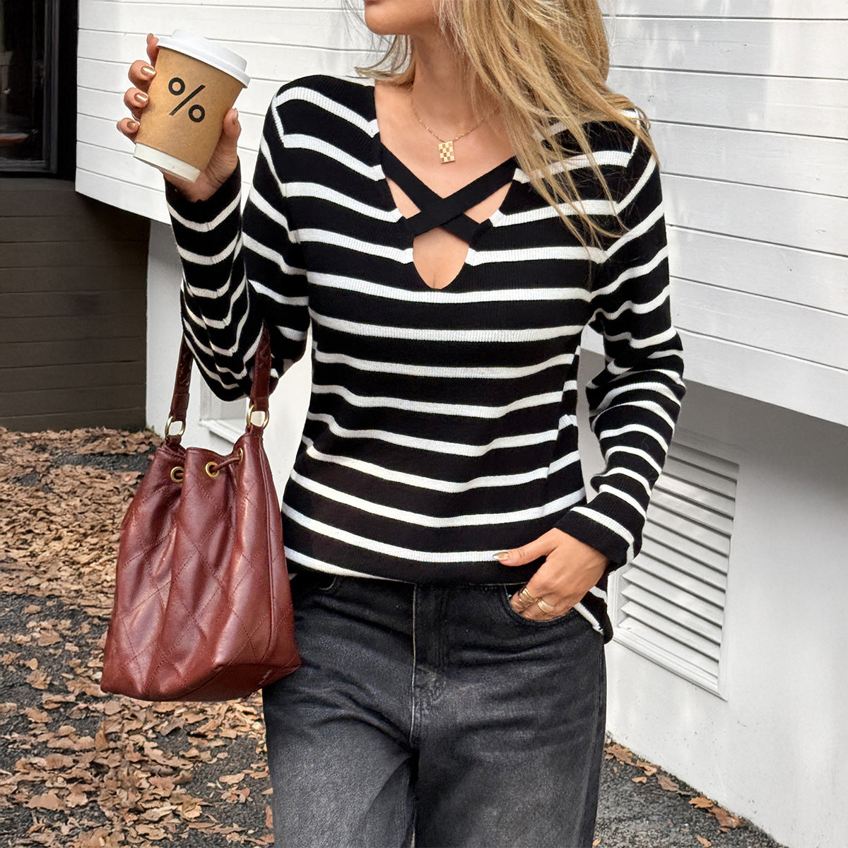 Woolen long sleeved T-shirt sweater women's clothing