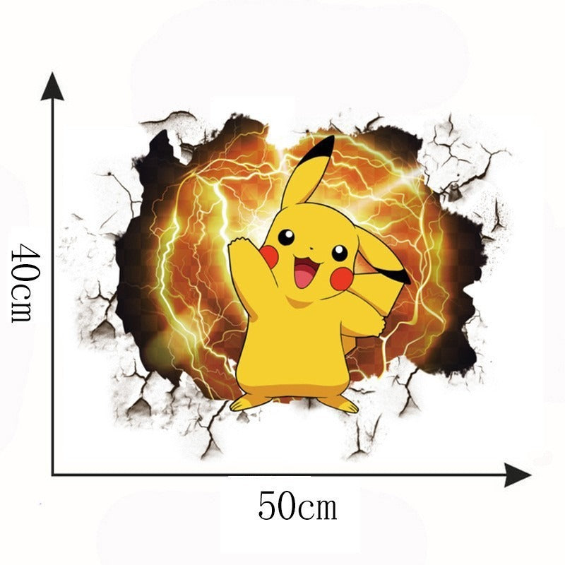 3D Cartoon anime decoration wall sticker self-adhesive 3D Pikachu Digimon sticker poster wall decoration