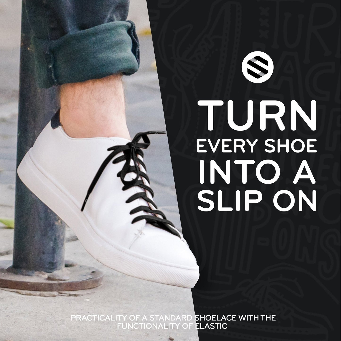 Black Flat Elastic Stretch Shoe Laces