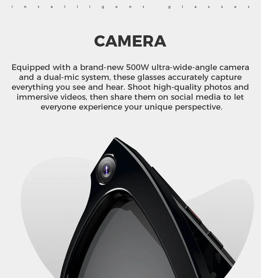 Bluetooth AI Camera glasses Bluetooth call voice assistant real-time translation 5-megapixel Camera stabilization