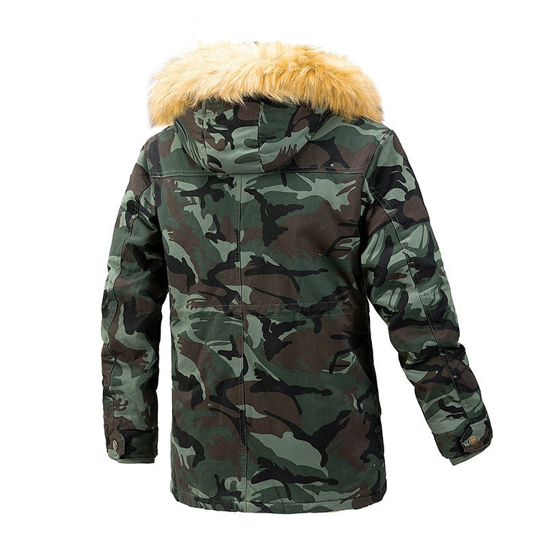 Cotton jacket with added fleece and thick cotton coat camouflage workwear, military cold resist