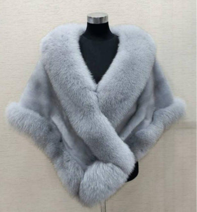 Poncho Fluffy Shawl Fur Evening Dress Shawl Wedding Banquet Shawl Dress Shawl Plush Cape Coat Jackets