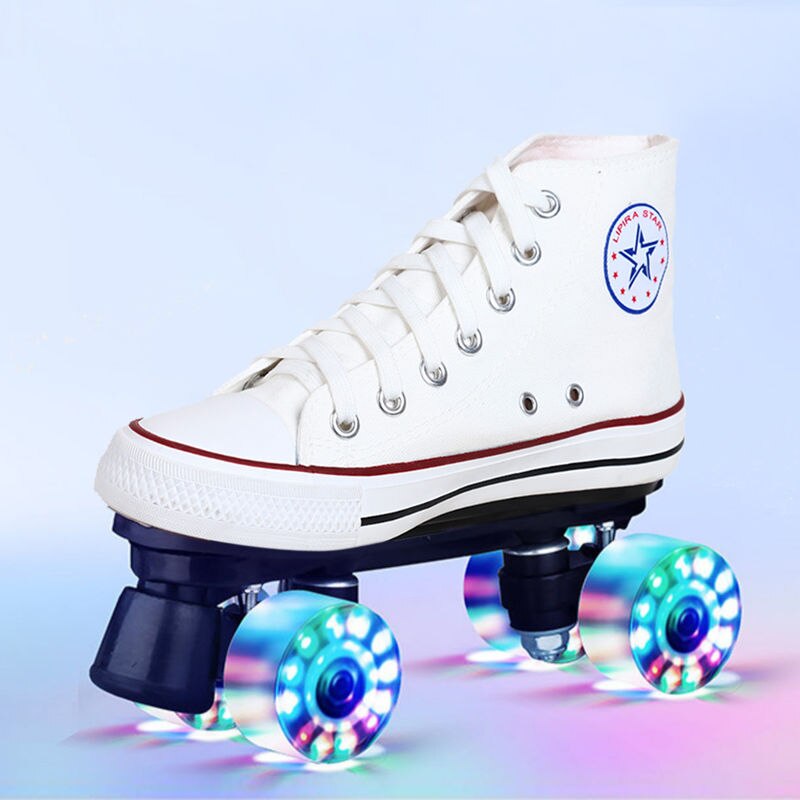 Canvas Roller Skates 4-wheels Sneakers