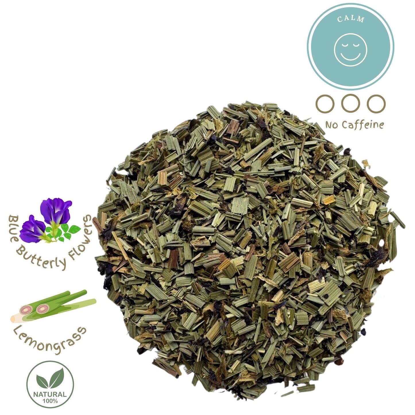 Blue Bloom Calm - Lemongrass, Blue Butterfly Pea Tea