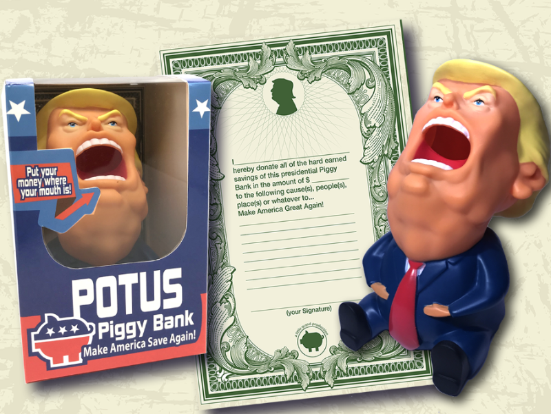 TRUMP TOY COLLECTIBLE COIN BANK