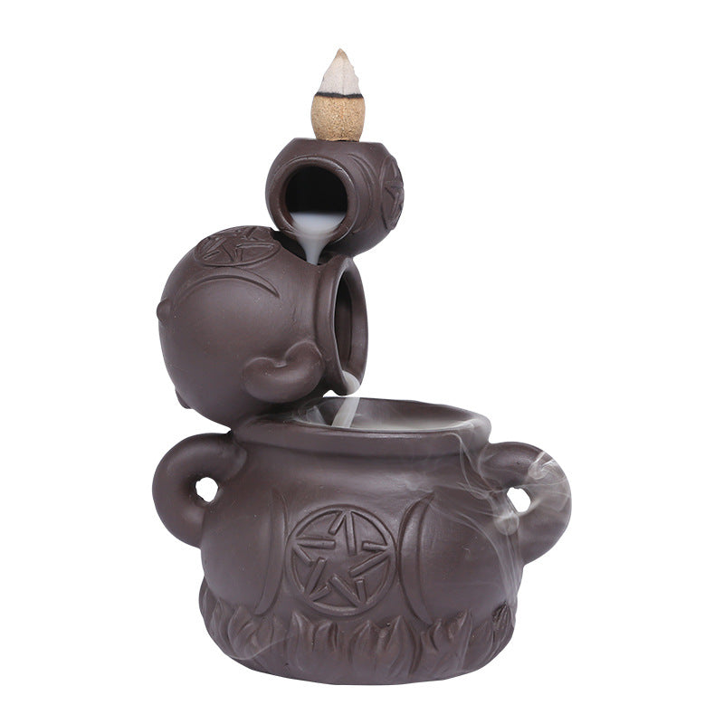 Backflow Incense Burner Home Indoor Sandalwood Stove Creative Wine Cylinder Islamic Backflow Aromatherapy Stove Home Decoration