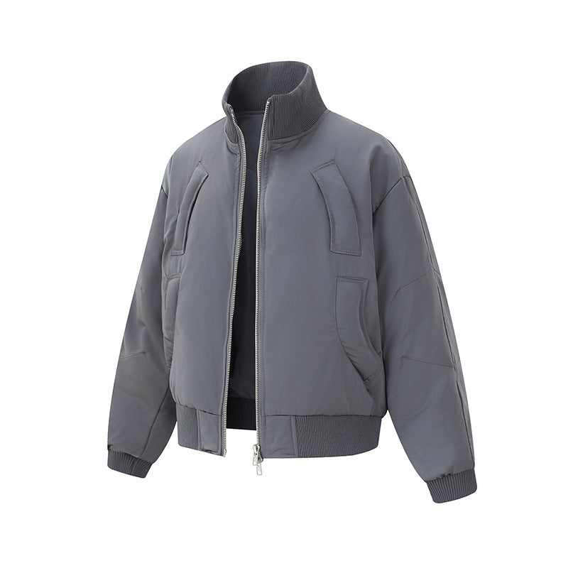 Flight Jacket Men's Winter Stand-up Collar Short Coat Clean Fit Silhouette Cotton Jacket