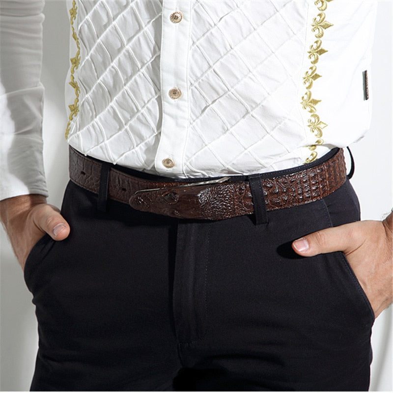 Leather Designer Belt Men High Quality Ceinture Homme Cinto Masculino Luxo Crocodile Cinturones Hombre