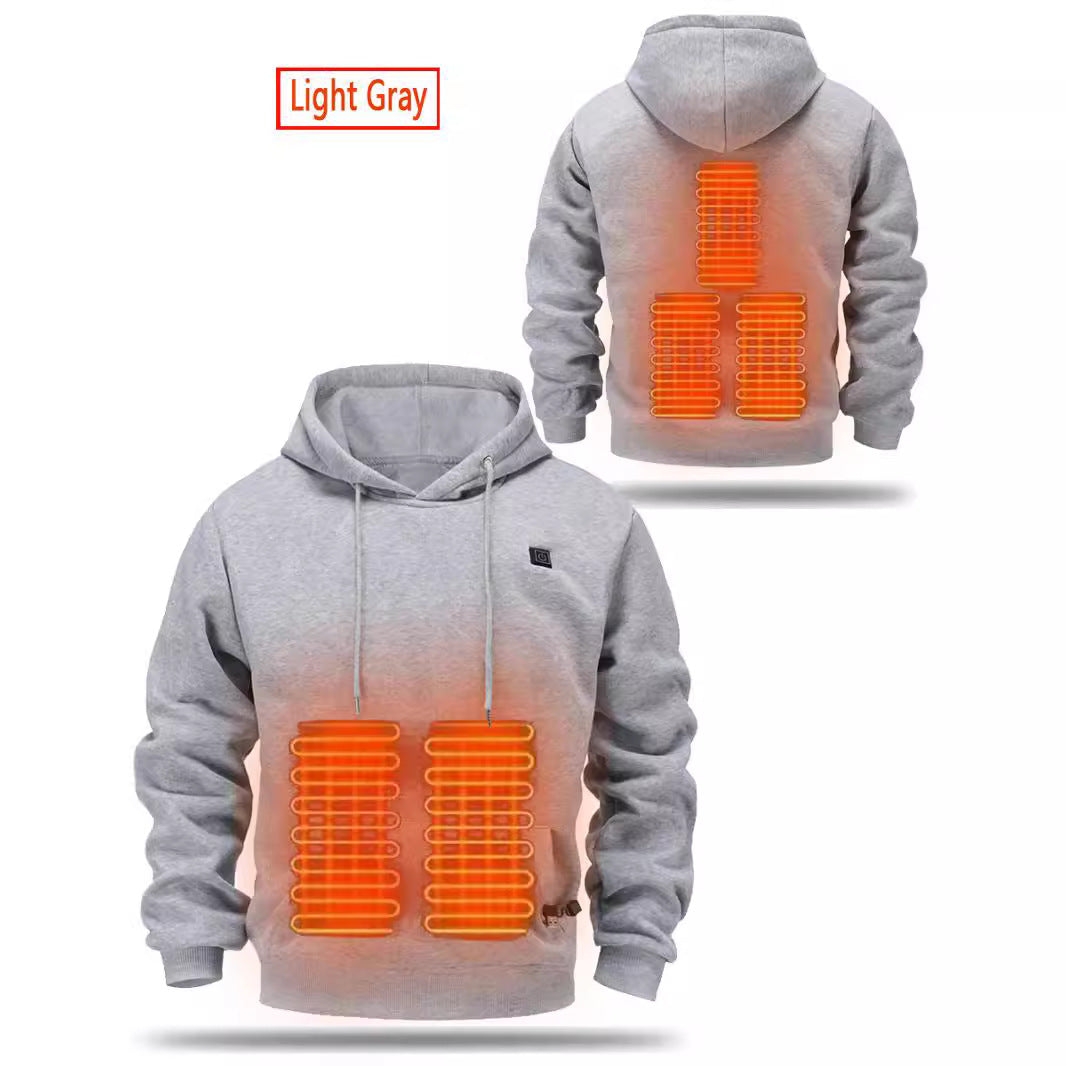Hooded Heating Sweatshirt USB Heating Sweatshirt Warm Outdoor Electric Heating
