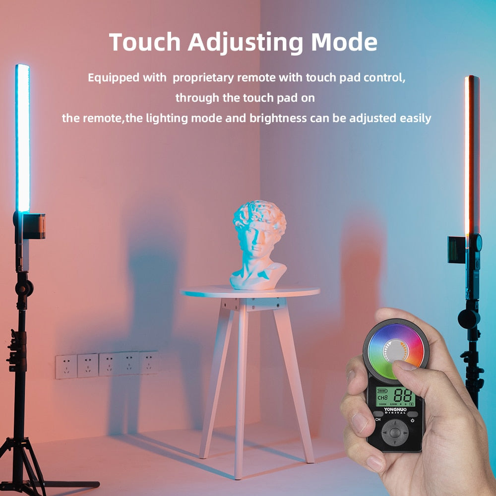 Handheld 3200K-5500K RGB Colorful Ice Stick LED Video Light Touch Adjusting Controlled by Mobile Phone App