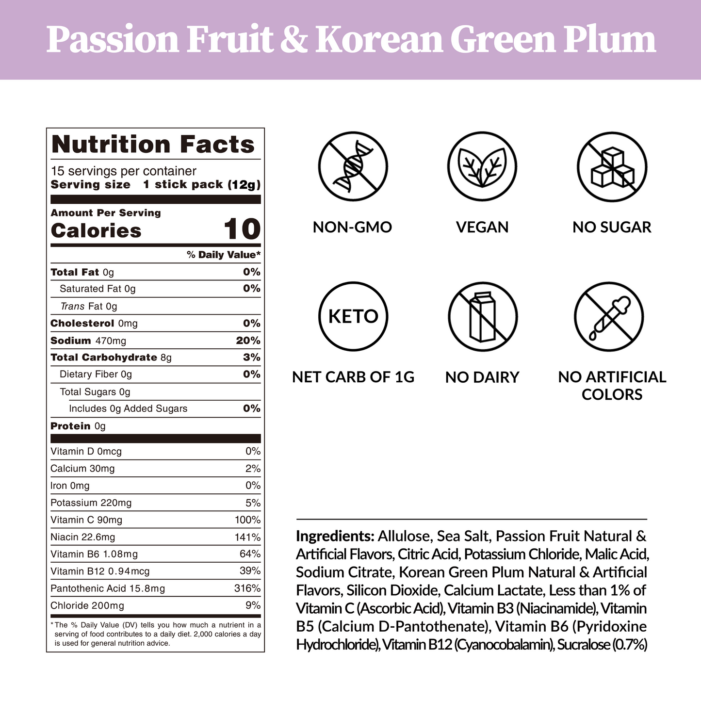 Passion Fruit & Korean Plum Electrolytes - Zero Sugar