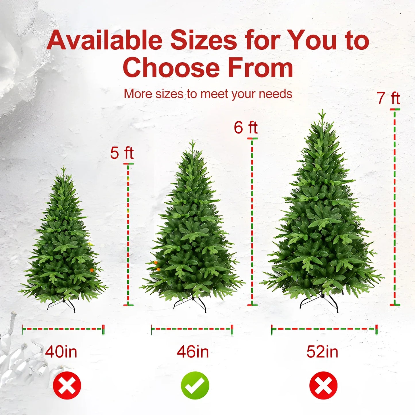 5ft / 6ft / 7ft Pre-lit Artificial Christmas Tree Automatic Open PE/PVC Mixed Flocking Xmas Tree LEDS Lights Xmas Ornaments