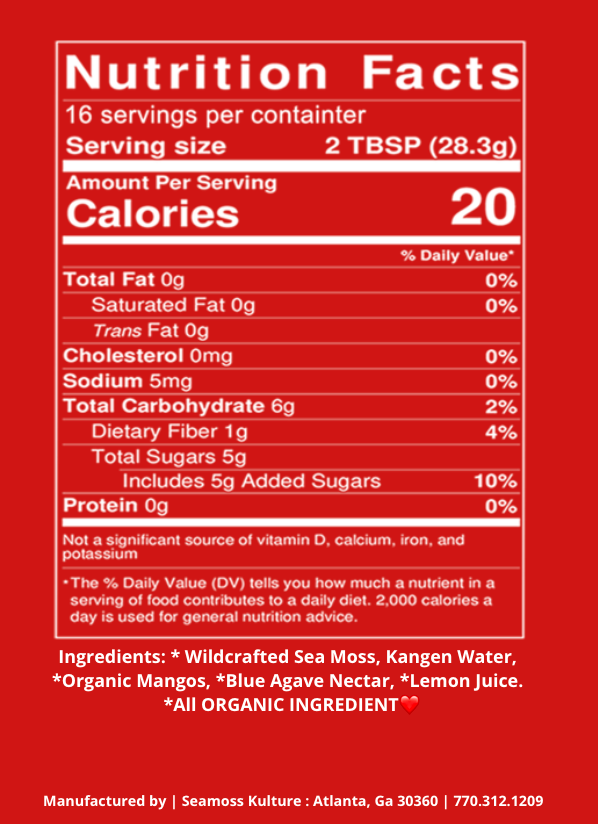 Premium Mango Sea Moss Gel