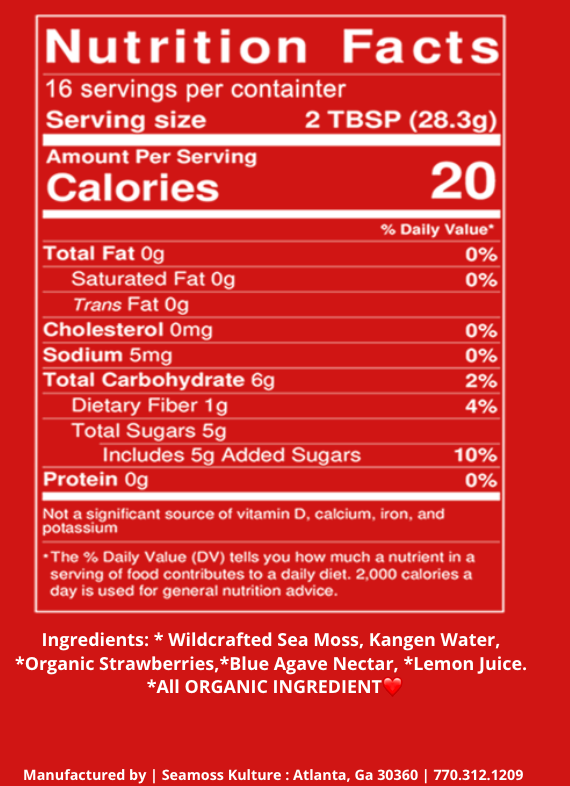 Premium Strawberry Sea Moss Gel