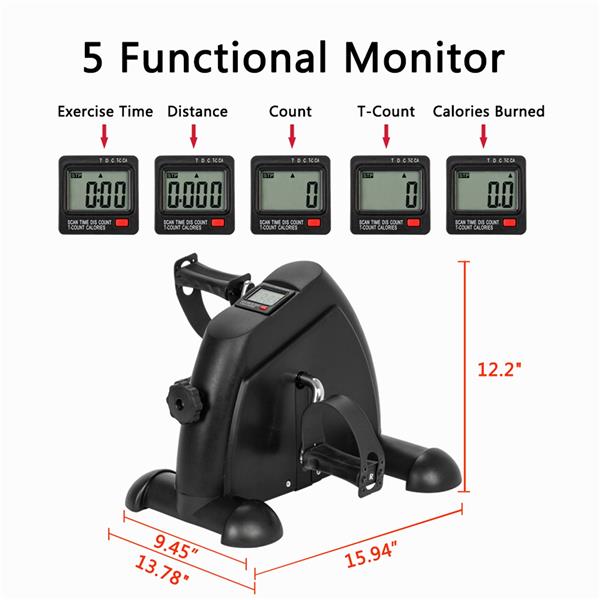 Hands Free Mini Exercise Bike Black