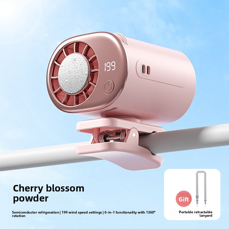 Cooling Ice Pack Waist Fan Semiconductor Portable Umbrella Clip Cooling Gadget USB Strong Wind Power