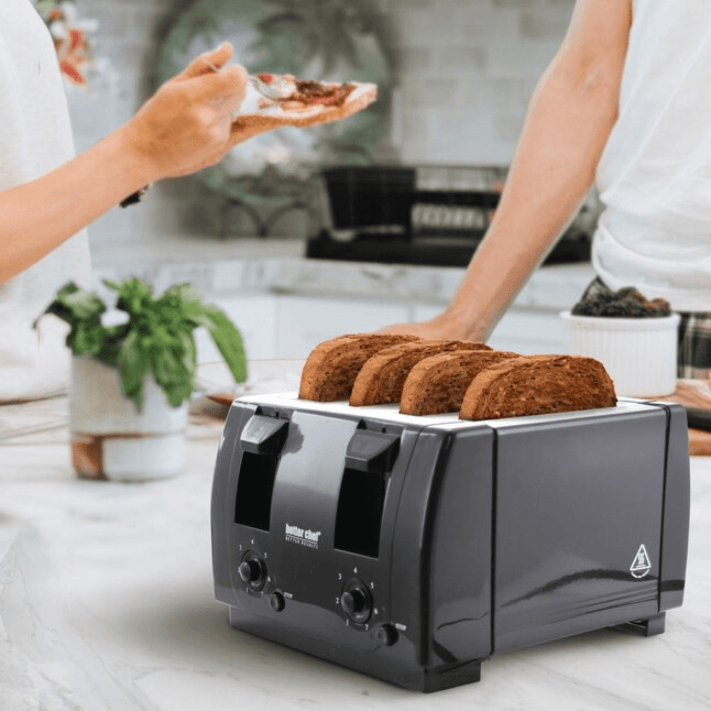 Wide Slot 4-Slice Dual Control Toaster