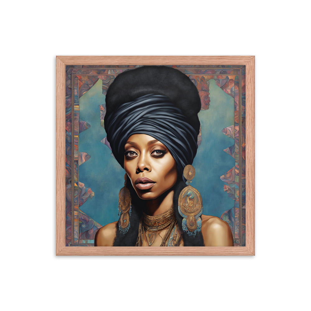 Erykah Badu Portrait on Matte Paper Framed Poster