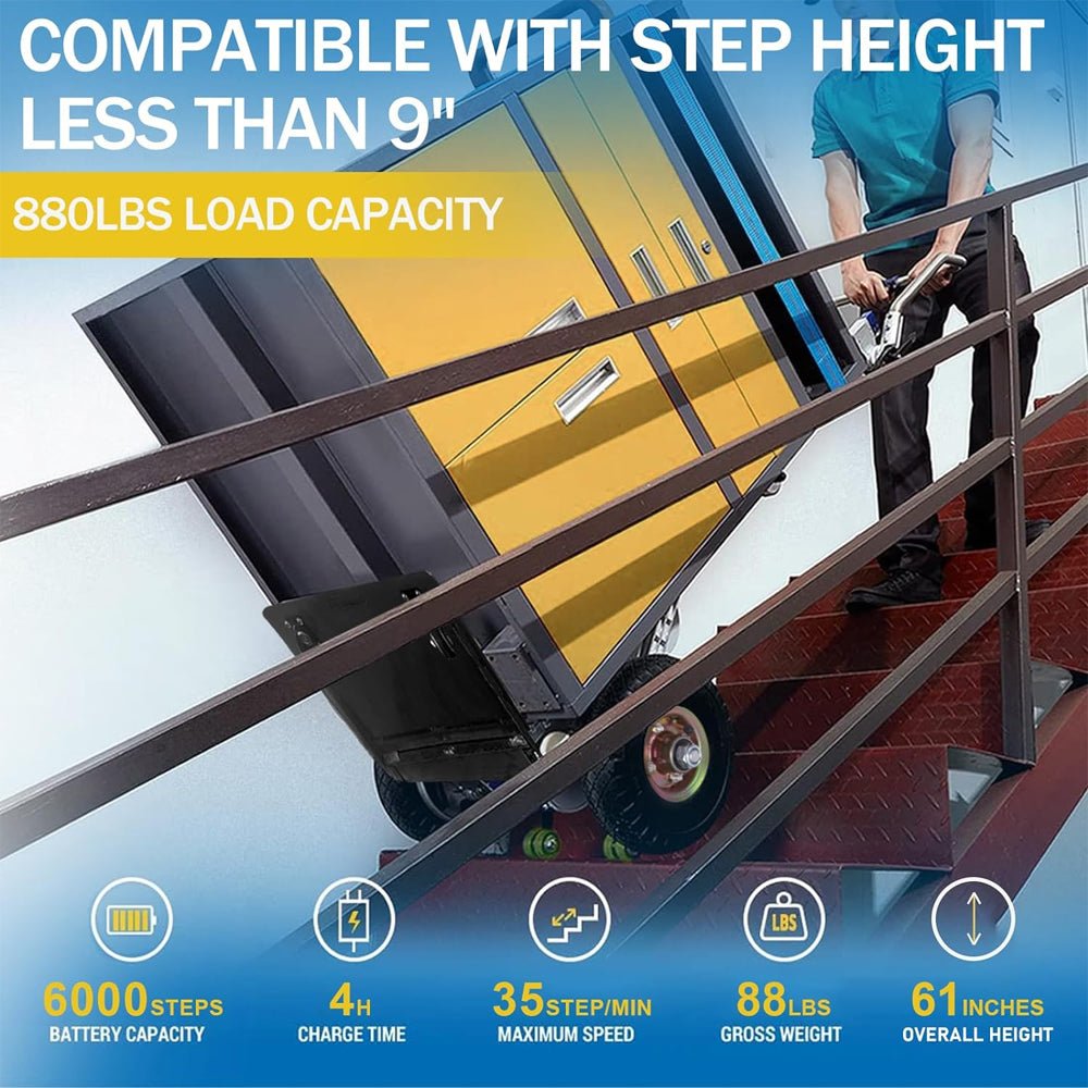 Heavy Duty Electric Motorized Stair Climbing Hand Truck Dolly, 880LBS (SAK72821)
