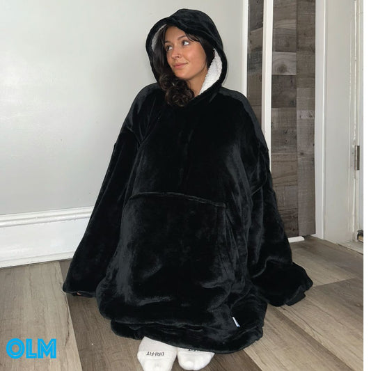 Wearable Sherpa Blanket Hoodie oversize for Kids & Adults | OLM Toys