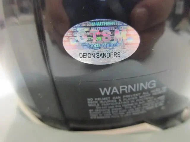 Deion Sanders of the Atlanta Falcons signed autographed mini football helmet