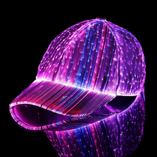 LED Fiber Optic Light-Up Flashing Hat