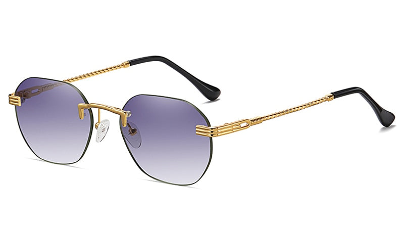 Frameless sunglasses rimless gradient lens blue fashion sun glasses uv400