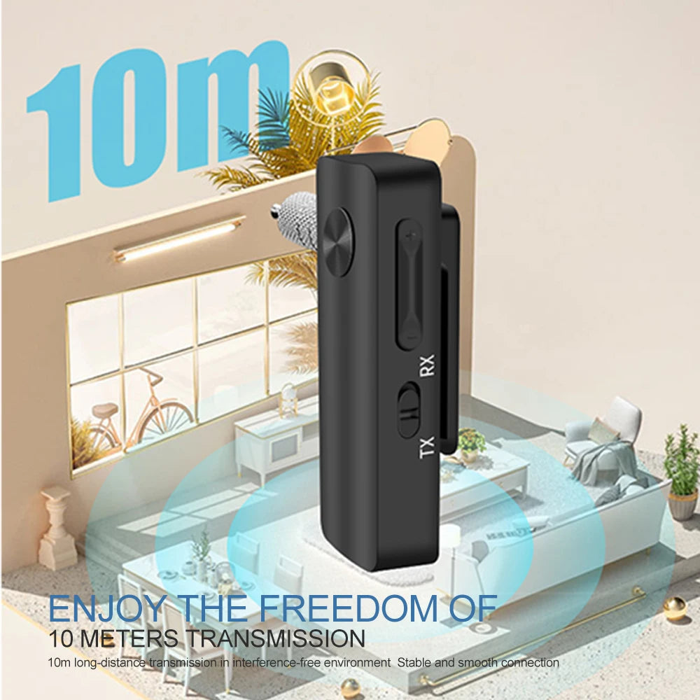 Bluetooth 5.3 Adapter Car Bluetooth Receiver Transmitter 2-in-1 Wireless Audio