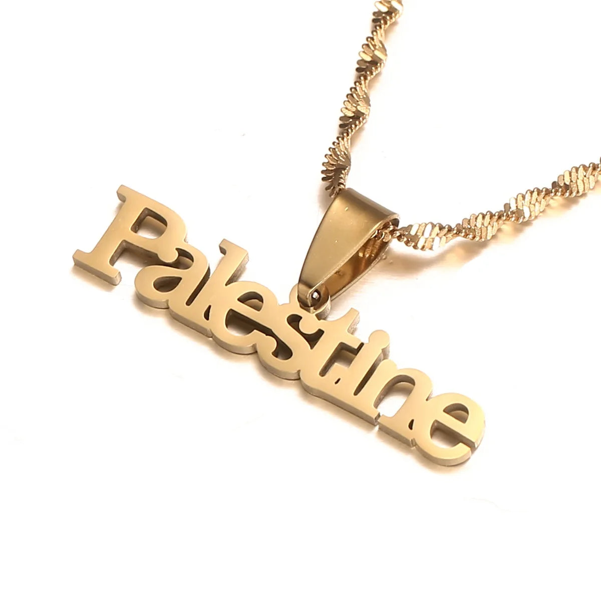 Palestine Vintage Stainless Steel Pendant Chain Necklace Men's and Women's Fashion Stainless Steel