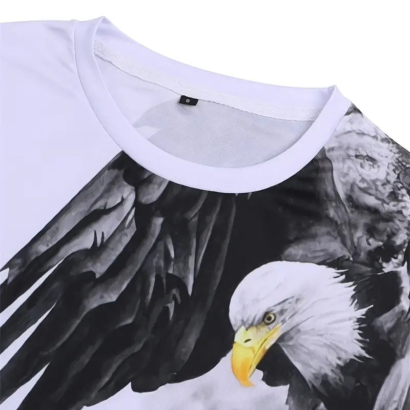3D printed short sleeved T-shirt, summer casual quick drying loose oversized T-shirt