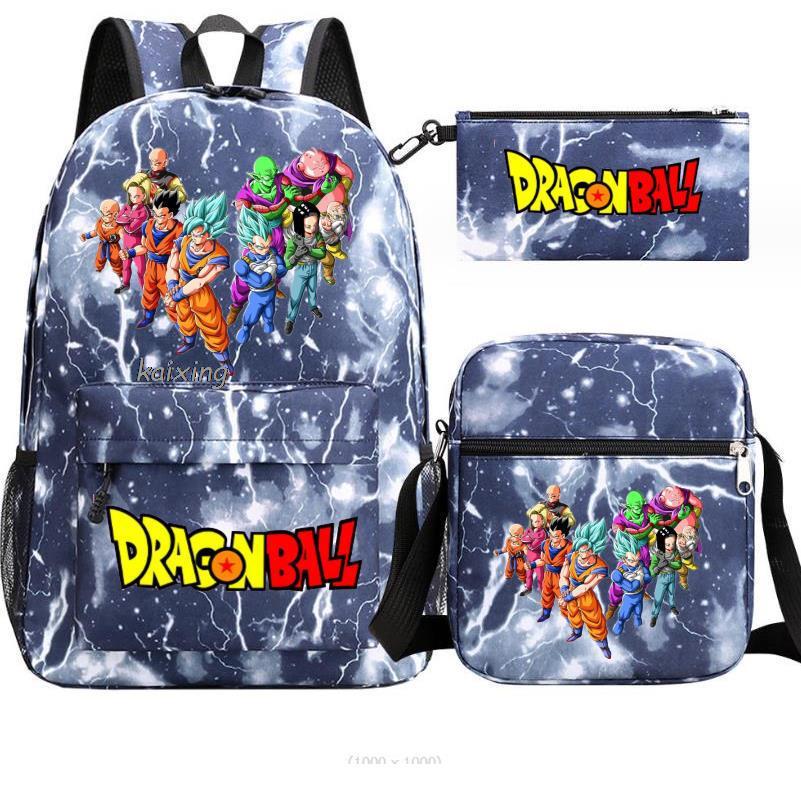 Dragon Ball Backpack Shoulder Bag Travel Bag 3-Piece Set