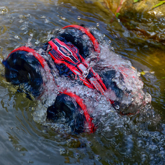 4WD Amphibious Remote Control Car 2.4G Waterproof Double-Sided Power Driving Tank Car Remote Control