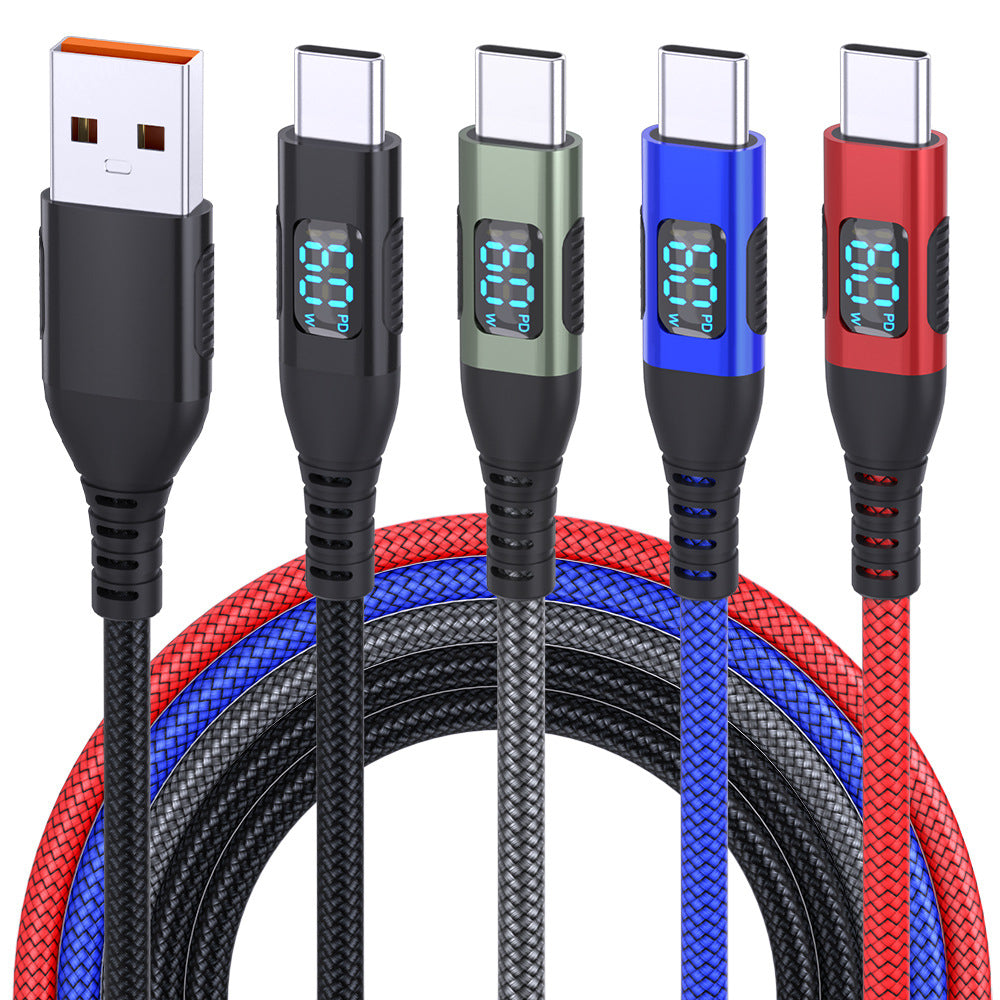 USB Type-C Fast Charging Data Cable with Digital Display
