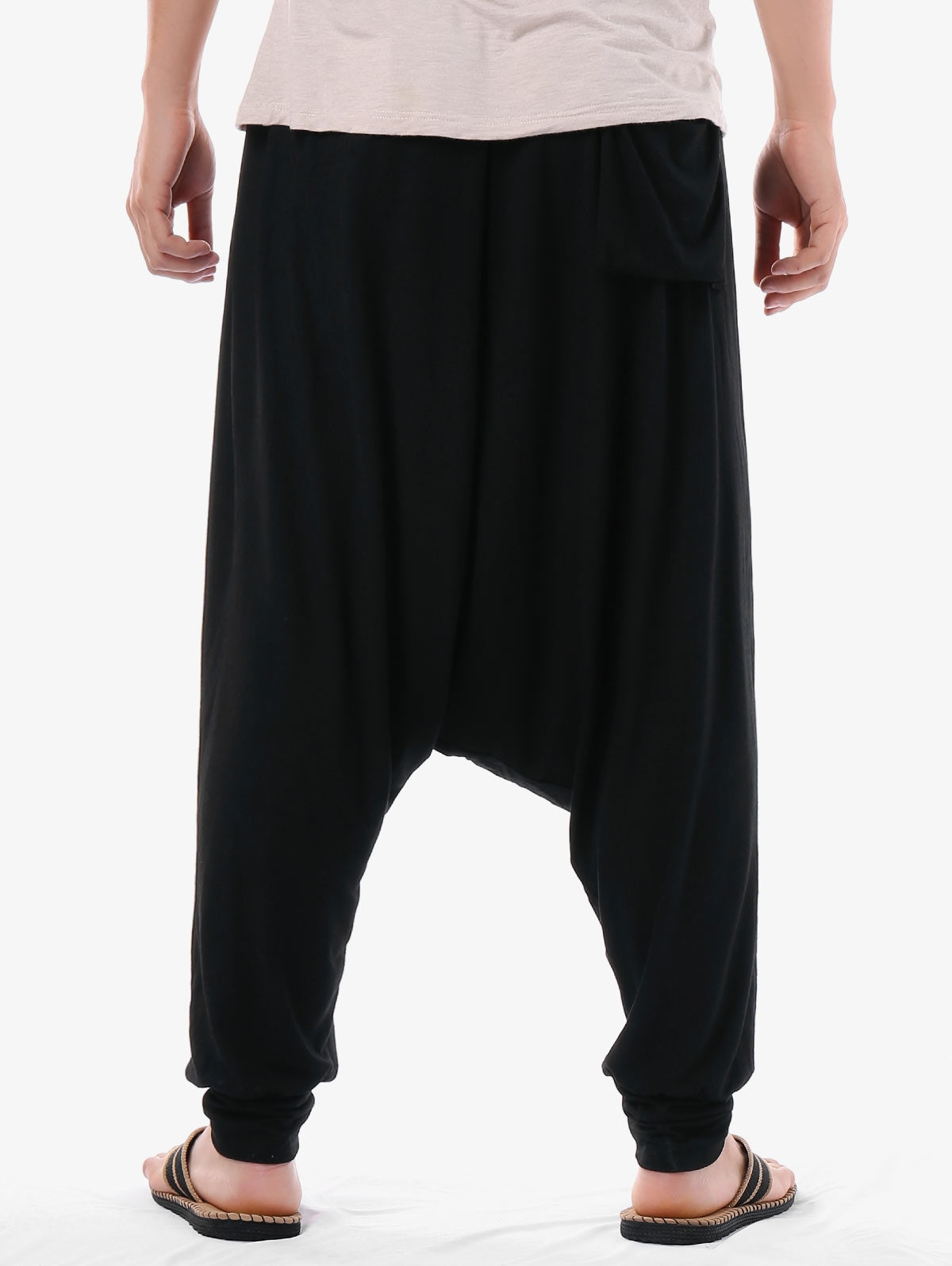 Drawstring Solid Color Harem Pants